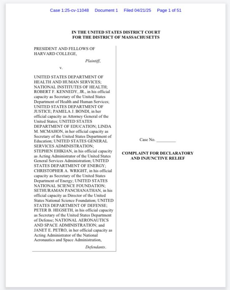 哈佛大学起诉特朗普政府：反犹被用作控制大学的手段